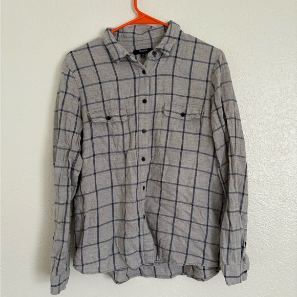 Madewell Wool Flannel Shirt Lightweight Long Sleeve Plaid Outdoor Button Up Sz M - Picture 1 of 4